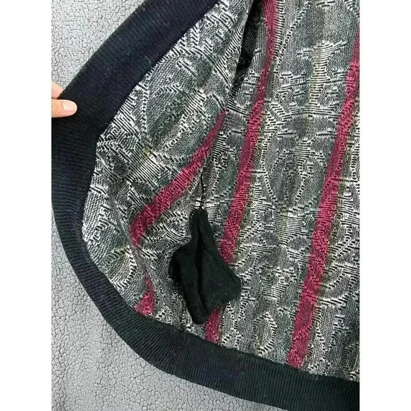 VTG Western Connection Women's Black Red Sweater MEDIUM Acrylic Pockets - Picture 7 of 9